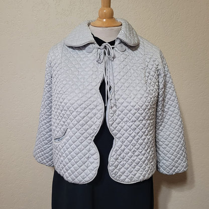 Light Blue Quilted Robe Jacket