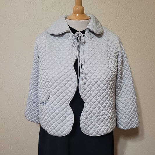 Light Blue Quilted Robe Jacket