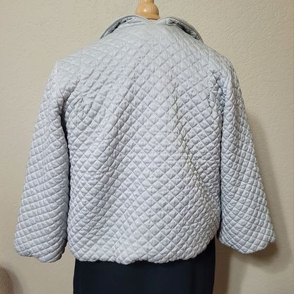 Light Blue Quilted Robe Jacket