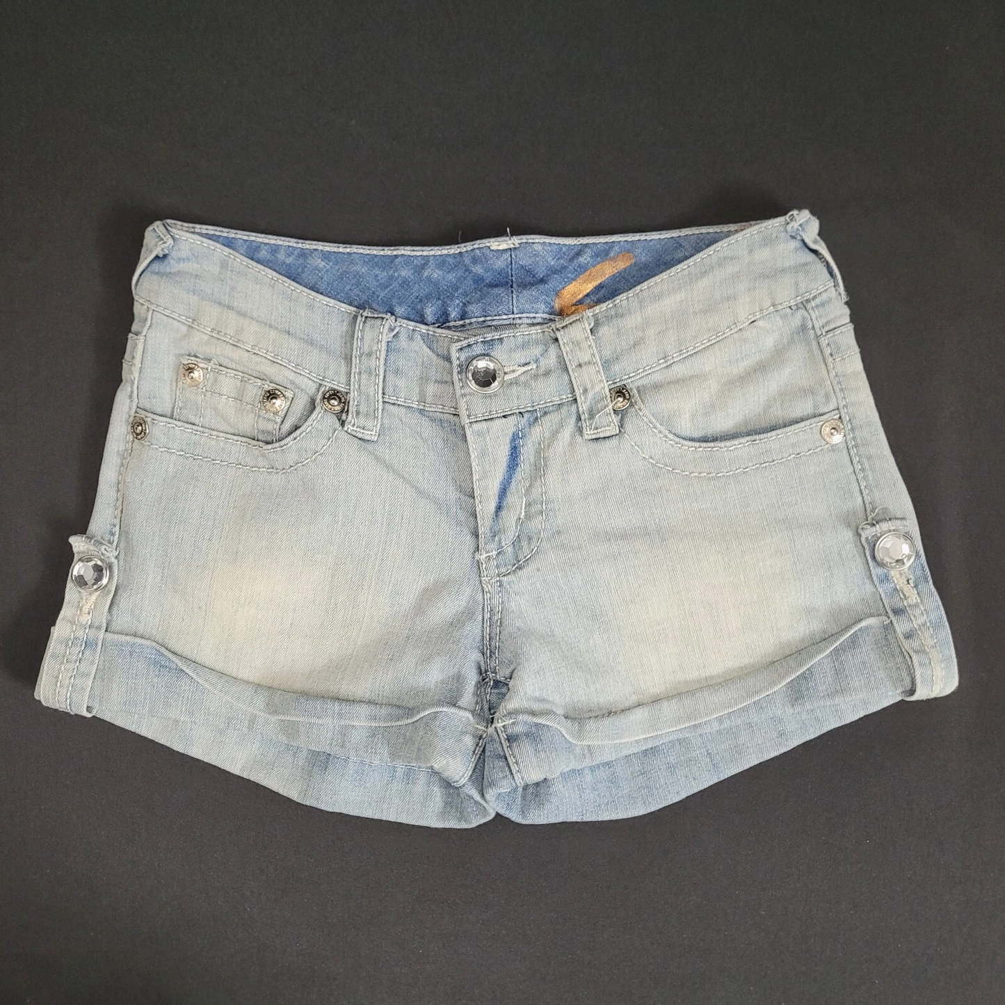 Low Rise Light Blue Denim Shorts