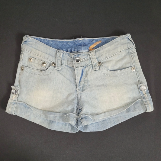 Low Rise Light Blue Denim Shorts