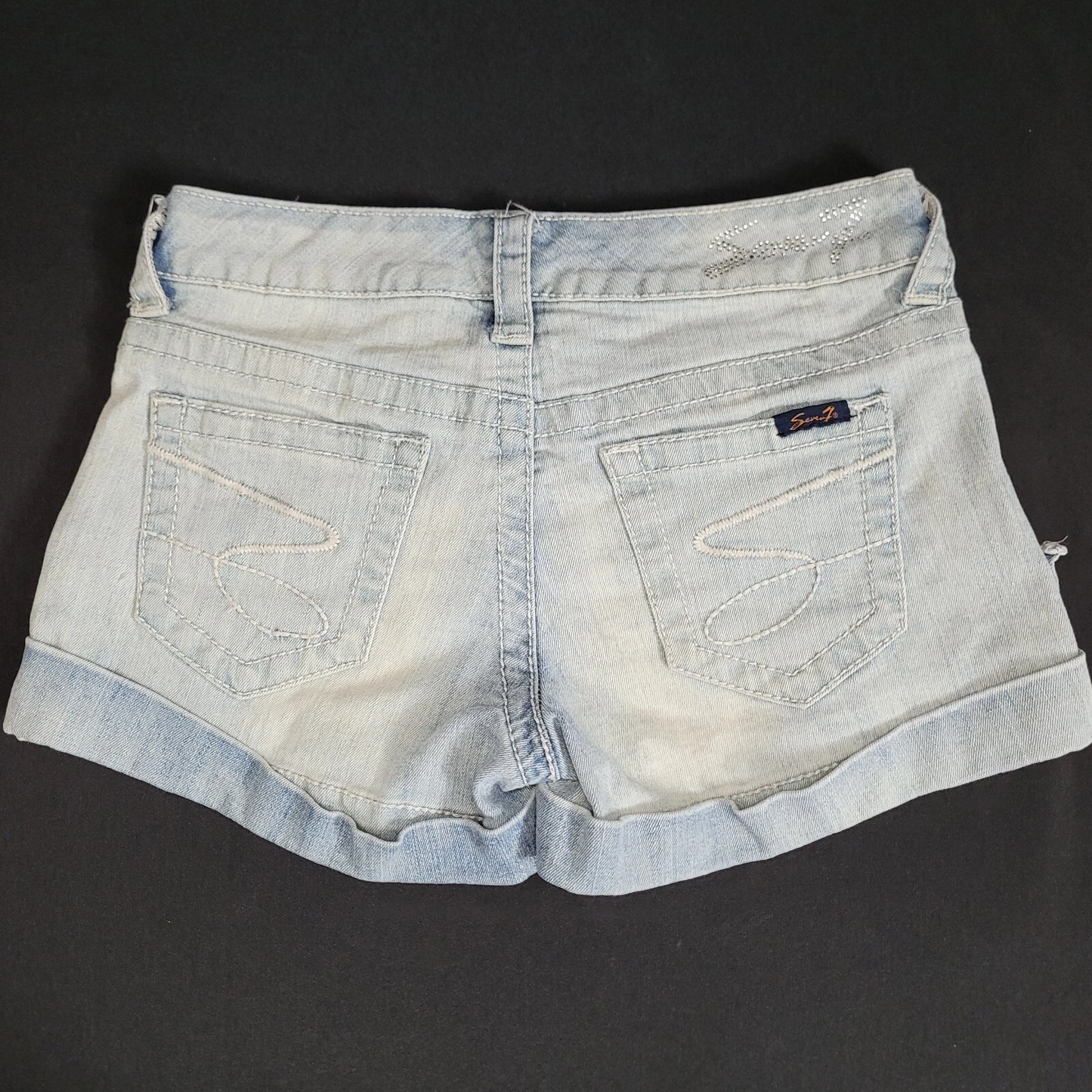 Low Rise Light Blue Denim Shorts