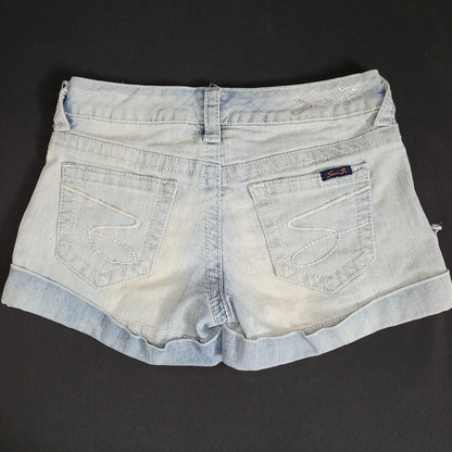 Low Rise Light Blue Denim Shorts