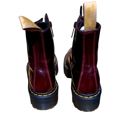 Oxblood Patent Leather Look Platform Boots