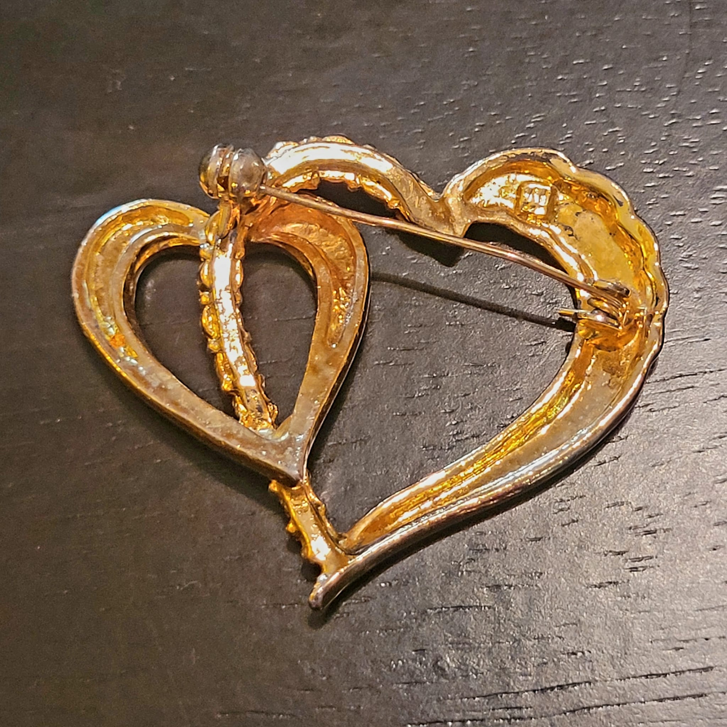 Statement Gold-Plated Heart Brooch