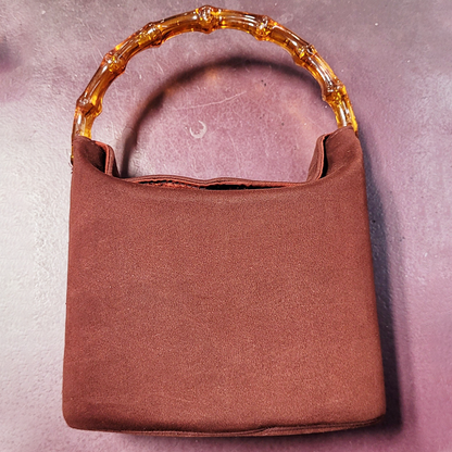 etro Brown Mini Bag with Resin Bamboo Handle